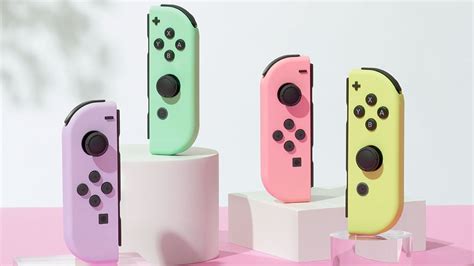 pastel pink and yellow joy con.